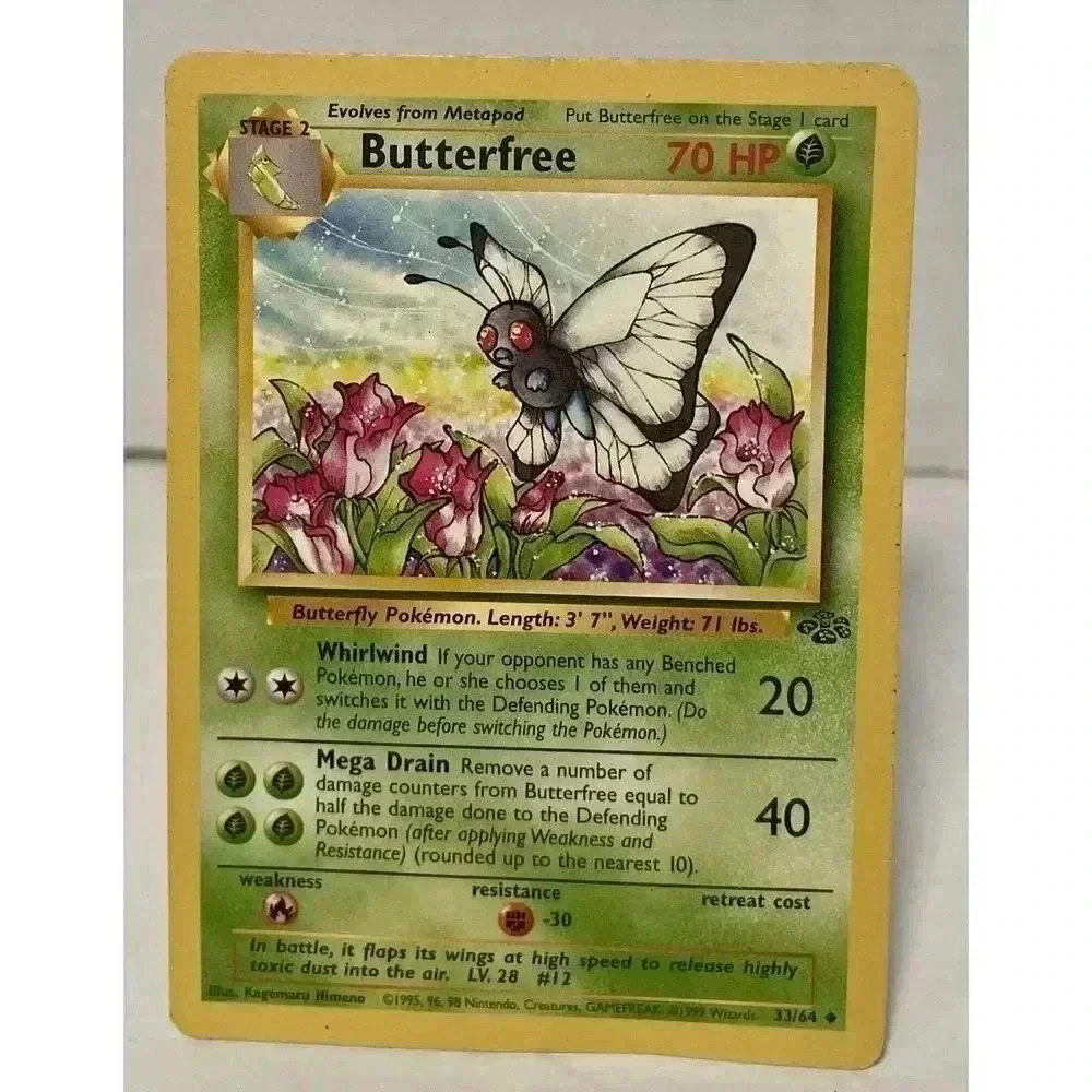 Unlimited Jungle Butterfree 33/64 Pokemon Card WOTC Vintage